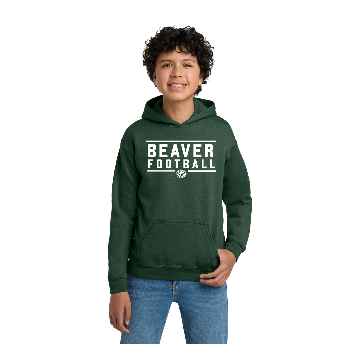 18500B Gildan® Youth Heavy Blend™ Hooded Sweatshirt - FOREST GREEN 11