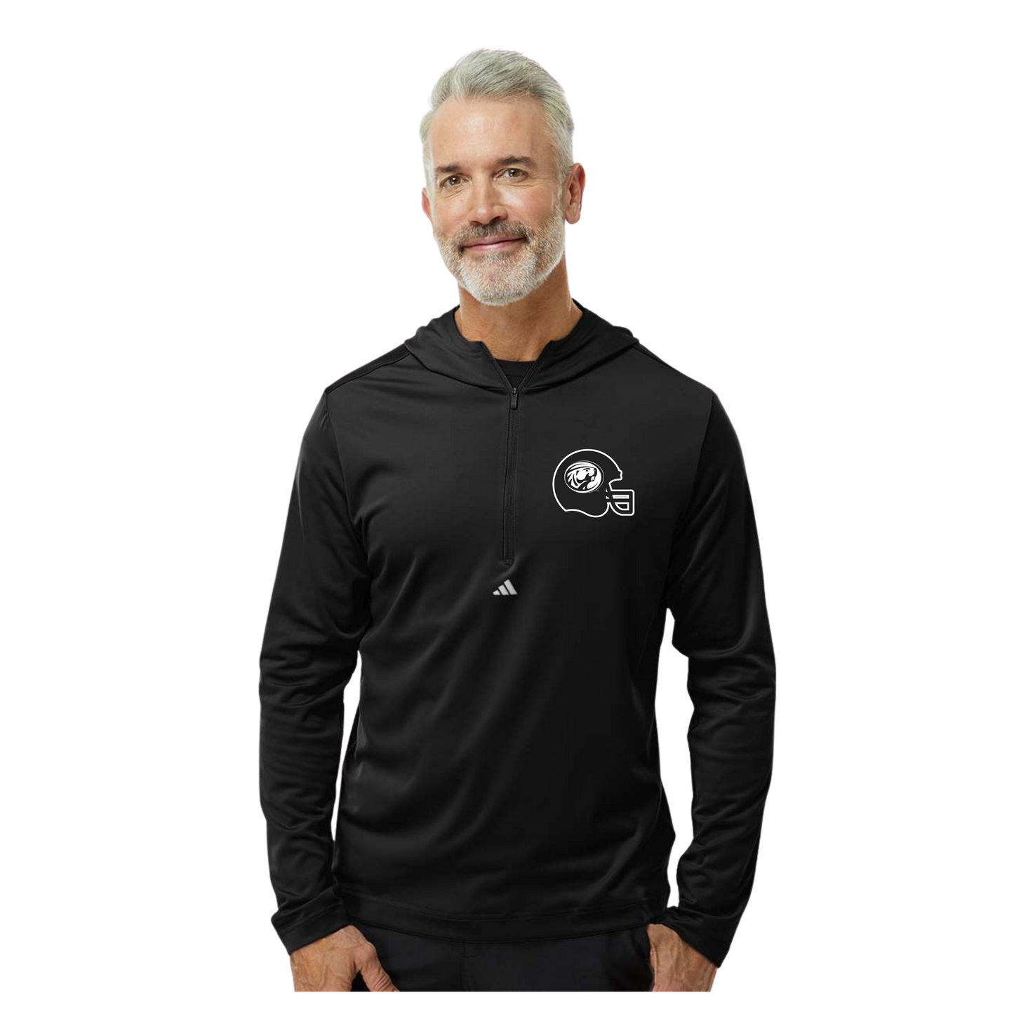 Adidas Men's Lightweight Quarter-Zip Hooded Pullover - A596 BLACK 13H