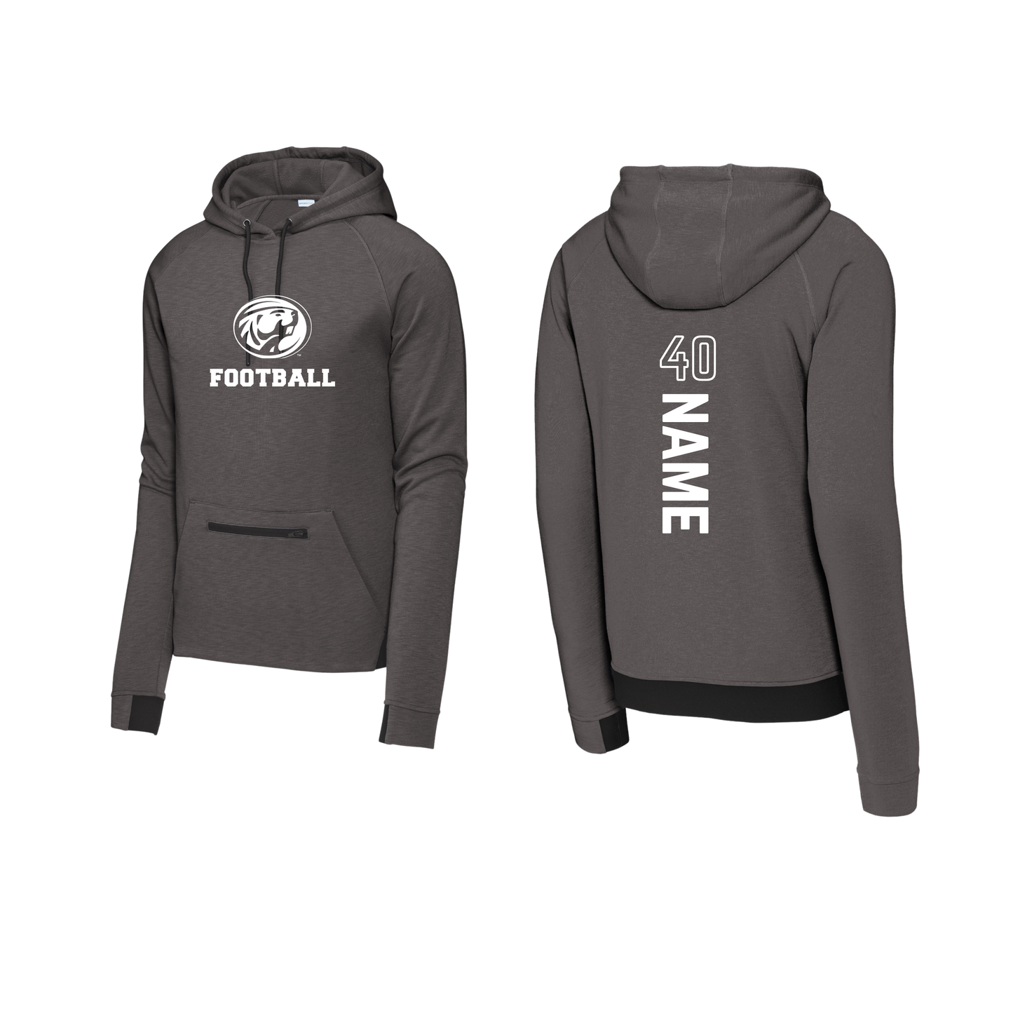 *CUSTOMIZABLE* ST571 Sport-Tek® PosiCharge® Strive Hooded Pullover - BLACK 1C