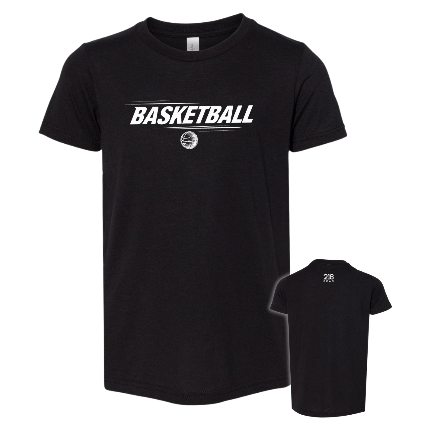 Triblend Basketball Tee - Solid Black (Basketball 7)
