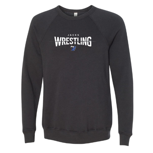 Adult Unisex Bella Canvas Sponge Fleece Crewneck Sweatshirt - DARK GREY (BHS Wrestling 1)