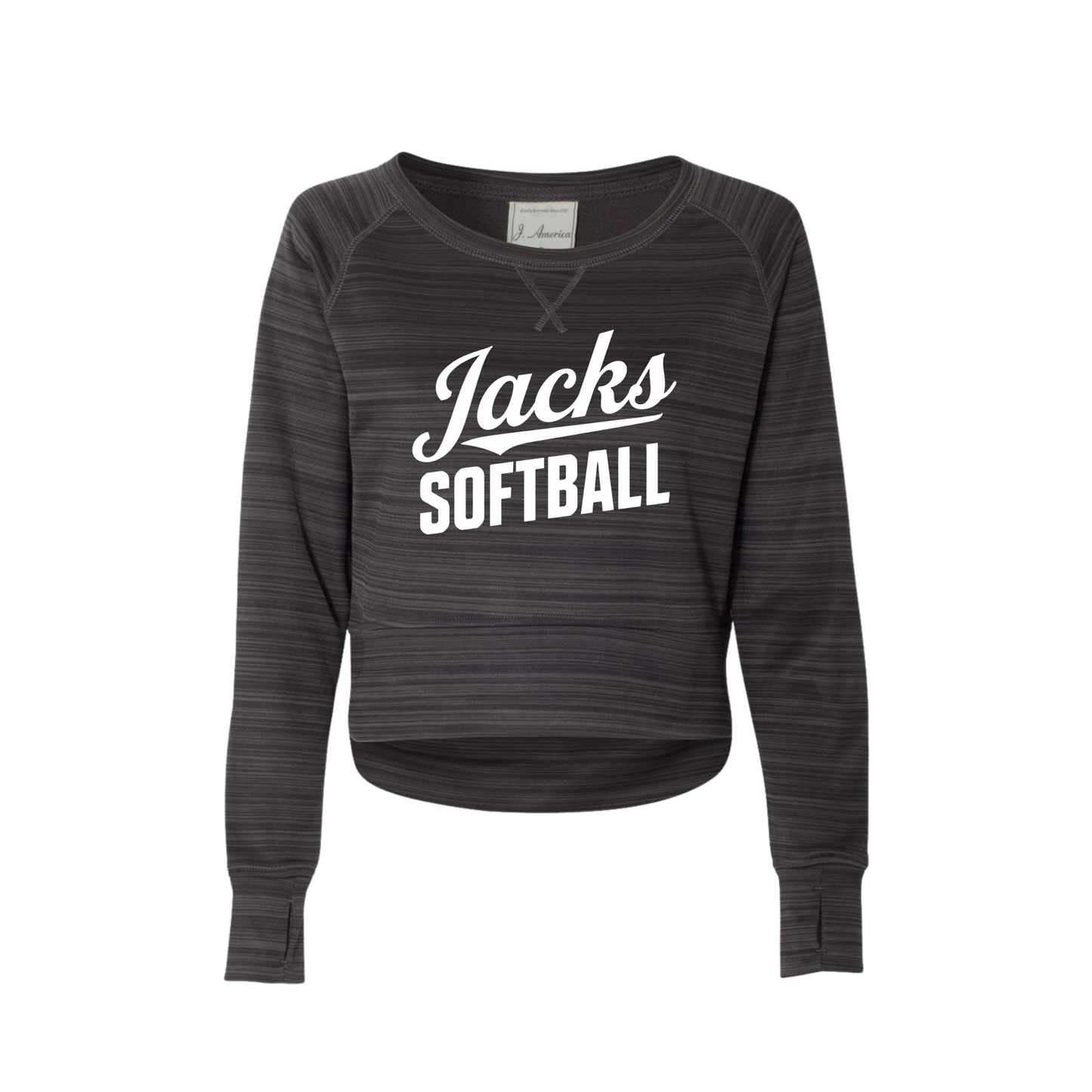 J. America Women's Striped Performance Fleece Crewneck - (SB)