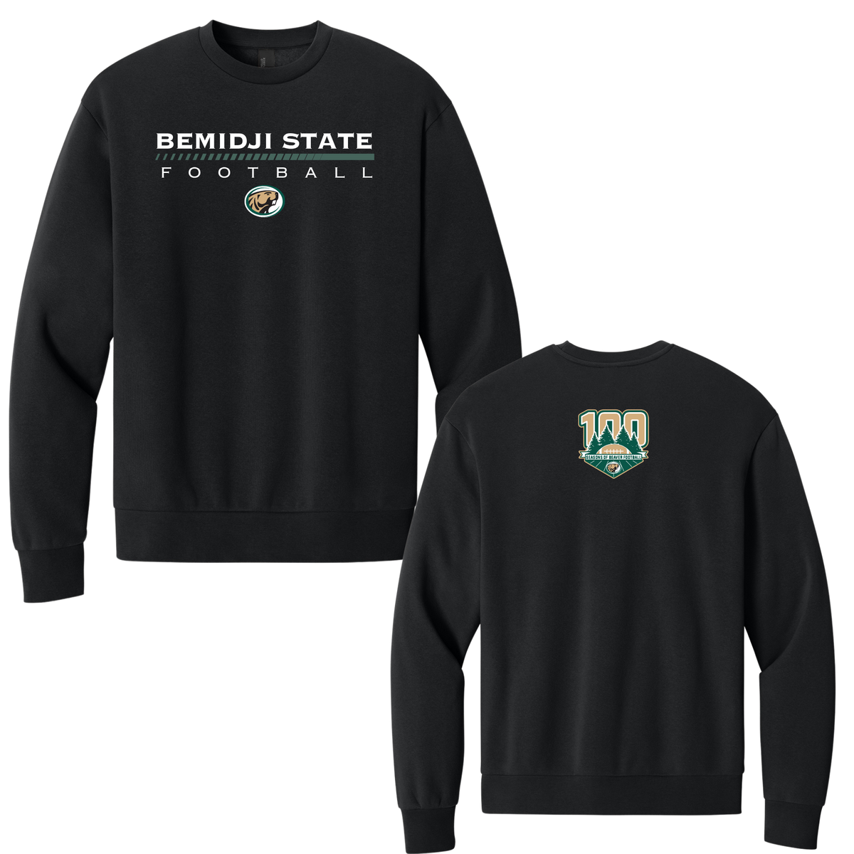 DT6704 District® MelloFleece Crew - BLACK (BSU CENTURY 2-1b)
