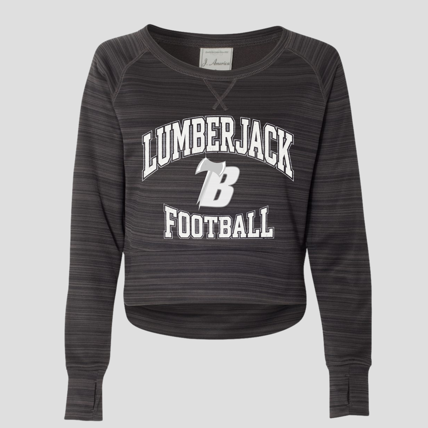 J. America Women's Striped Performance Fleece Crewneck - (BF 4)