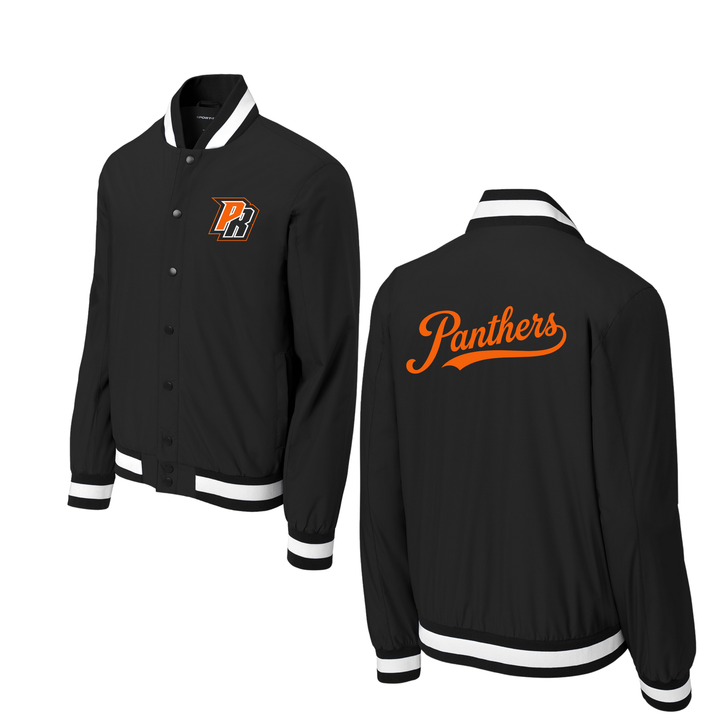 JST58 Sport-Tek® Insulated Varsity Jacket - BLCK/WHT PR & PR 5