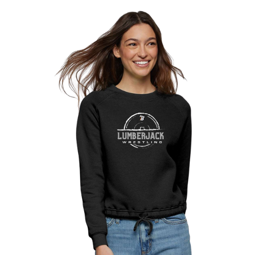 Women's Lat Relaxed Tie Crew Sweatshirt - BLACK (BHS Wrestling 2)