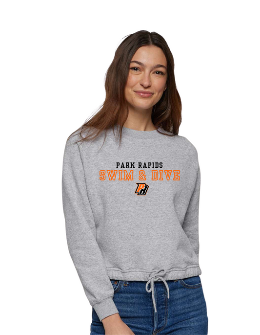 Women's Relaxed Tie Crew Sweatshirt Grey (PR Swim)