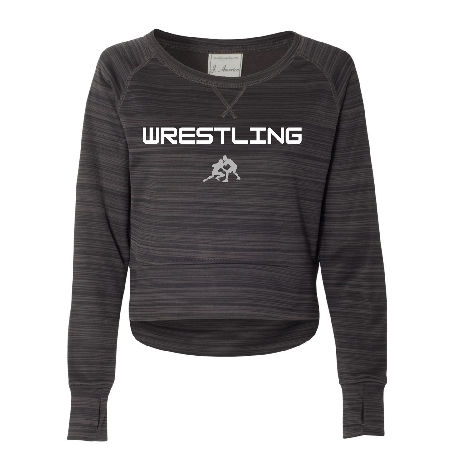 J. America Women's Striped Performance Fleece Crewneck - (BYW - 3)