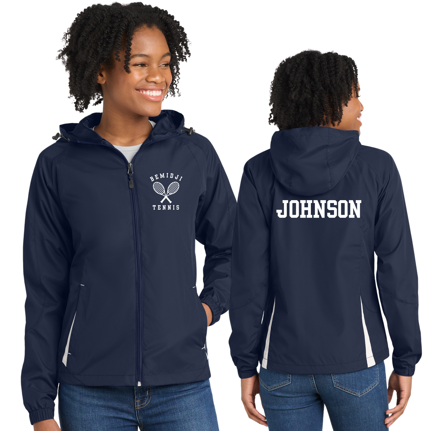 **PLAYER ITEM** Sport-Tek® Women's Colorblock Hooded Raglan Jacket - NAVY (BHS Tennis)