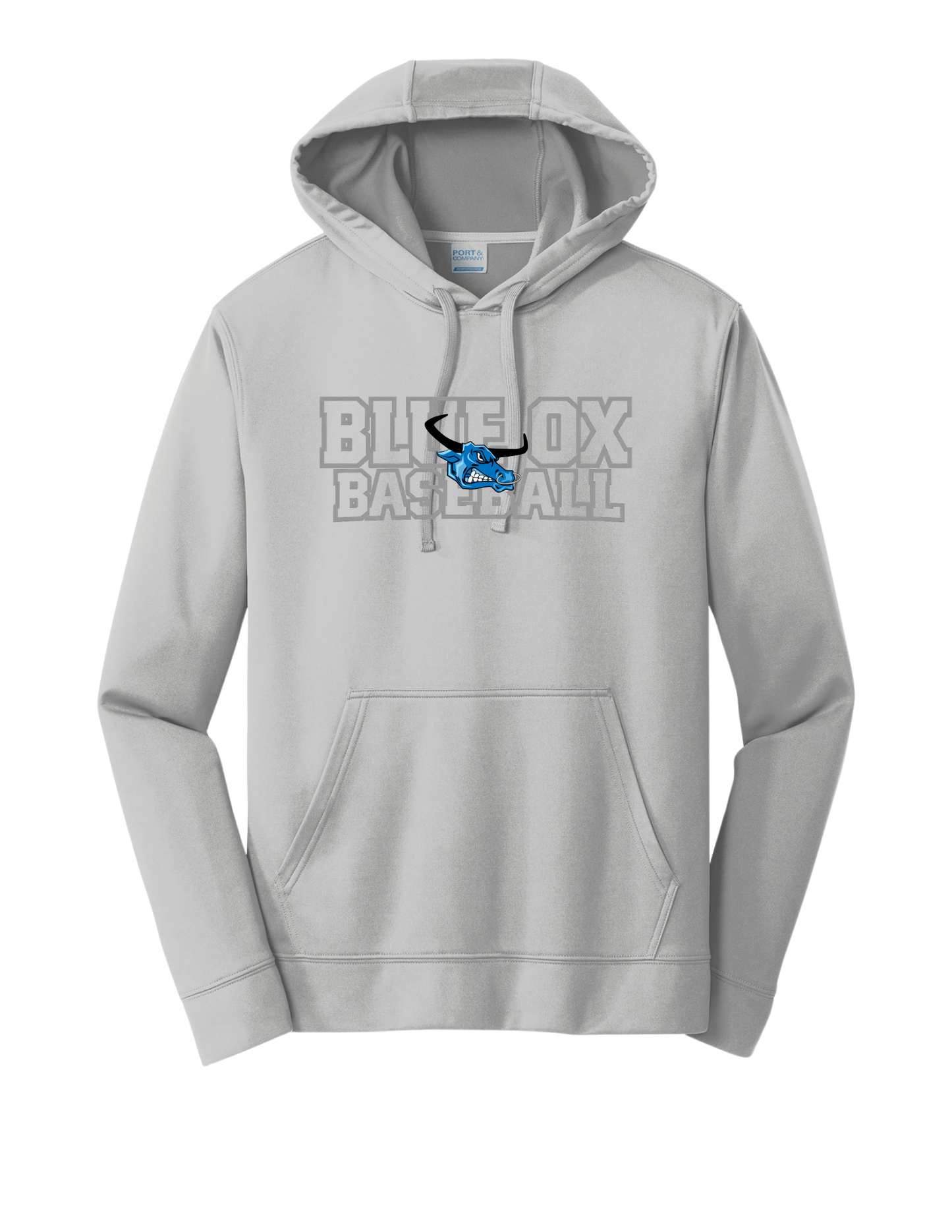Port & Co™ Performance Fleece Pullover Hooded Sweatshirt - SILVER (BLUE OX 3)