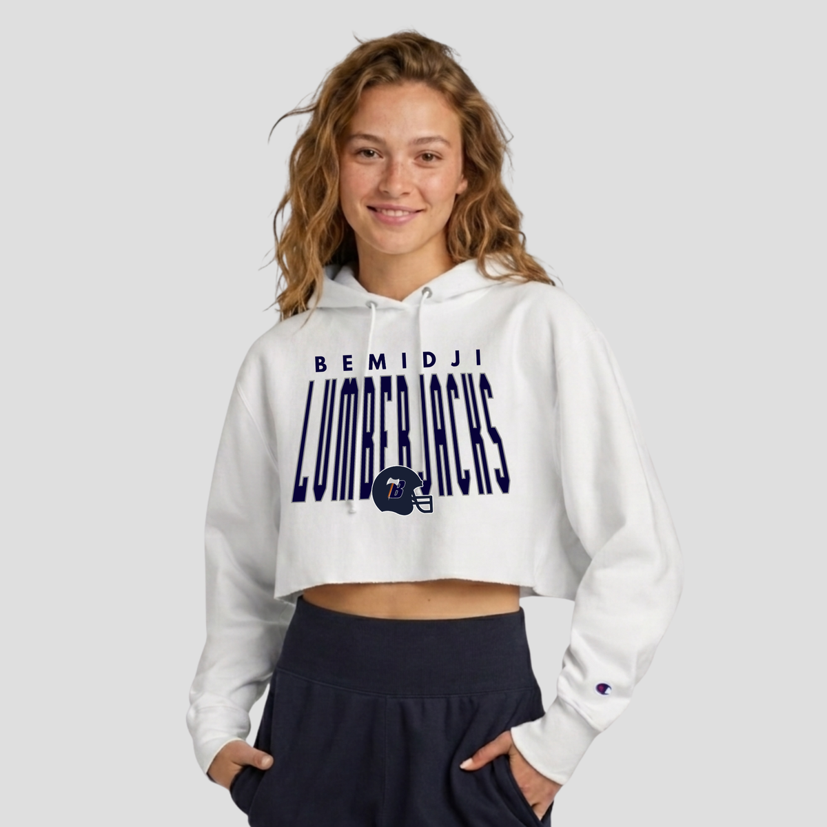 Champion® Women’s Reverse Weave® Cropped Cut-Off Hooded Sweatshirt - RW01W - WHITE (BF 3)