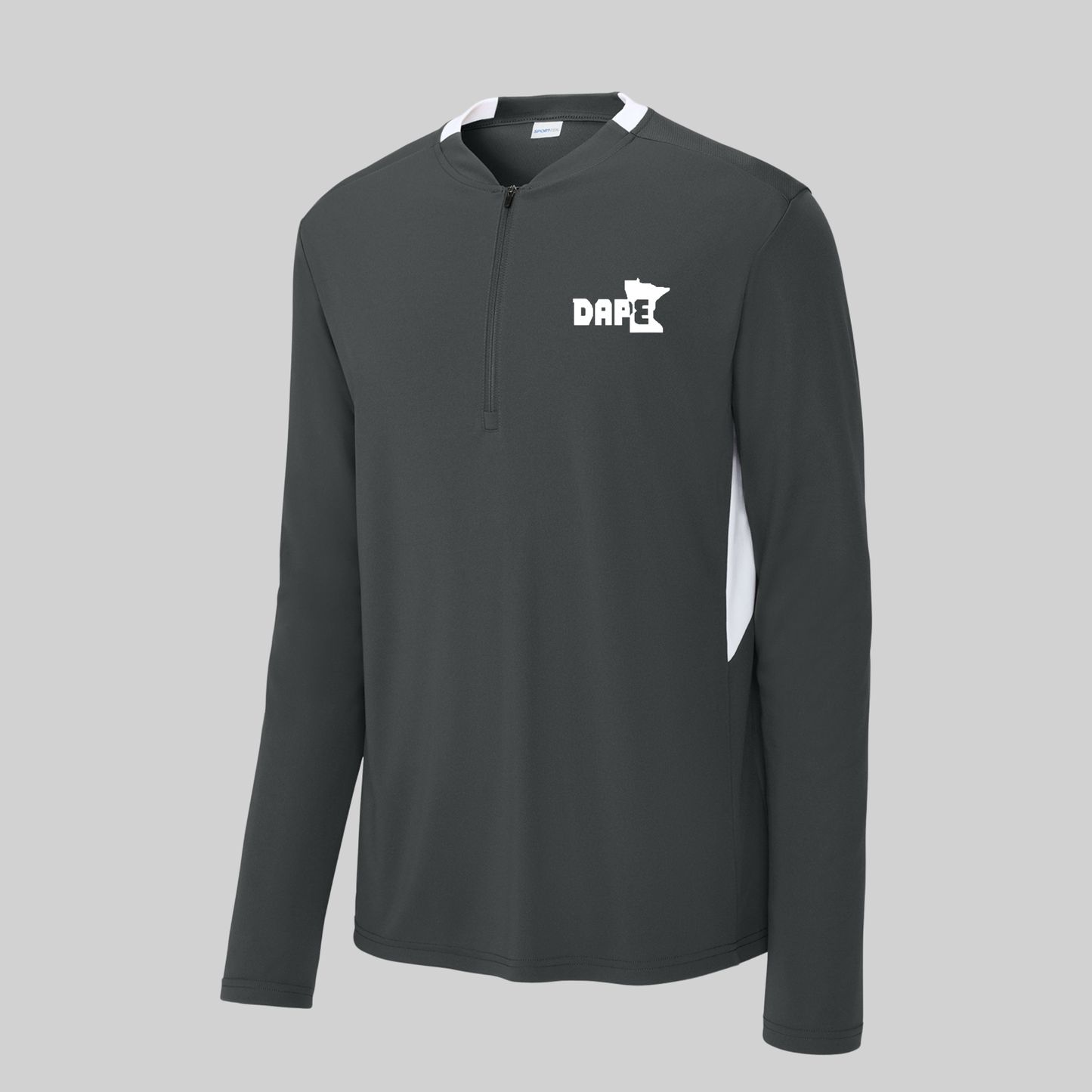 Sport-Tek® Club 1/4-Zip Pullover - ST443 (IRON GREY/WHITE) - DAPE 1