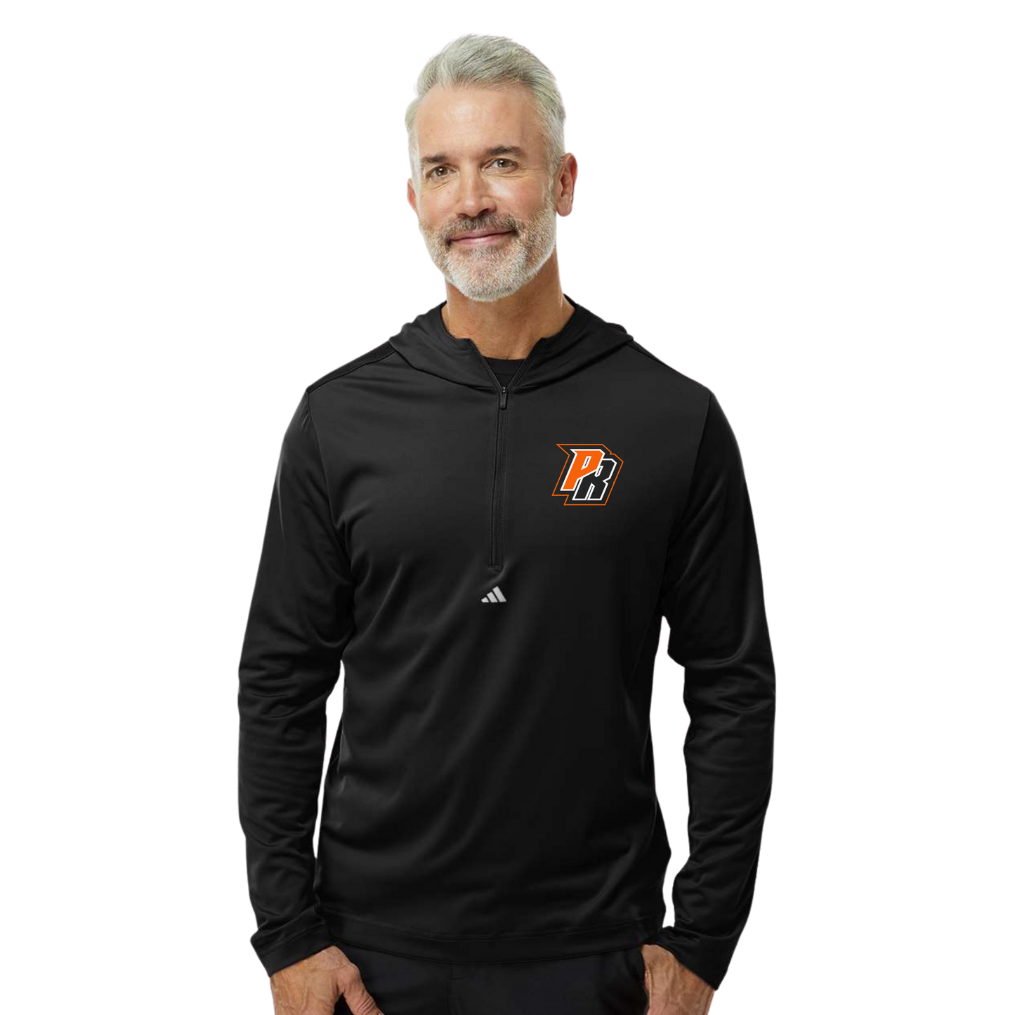 Adidas Men's Lightweight Quarter-Zip Hooded Pullover - A596 BLACK PR