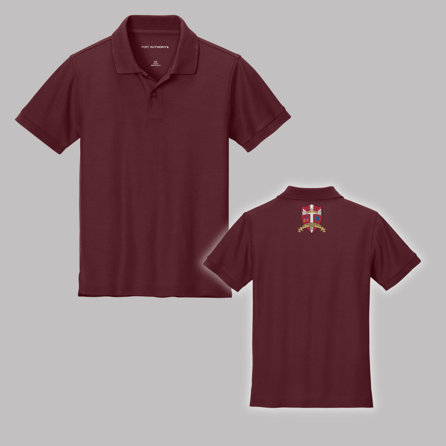 Y200 Port Authority® Youth Wearever Signature Pique Polo - BURGUNDY (S.P)