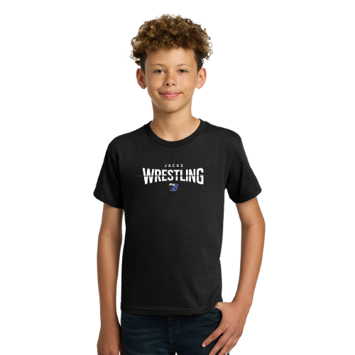 Youth Gildan Heavy Cotton T-Shirt - BLACK (BHS Wrestling 1)
