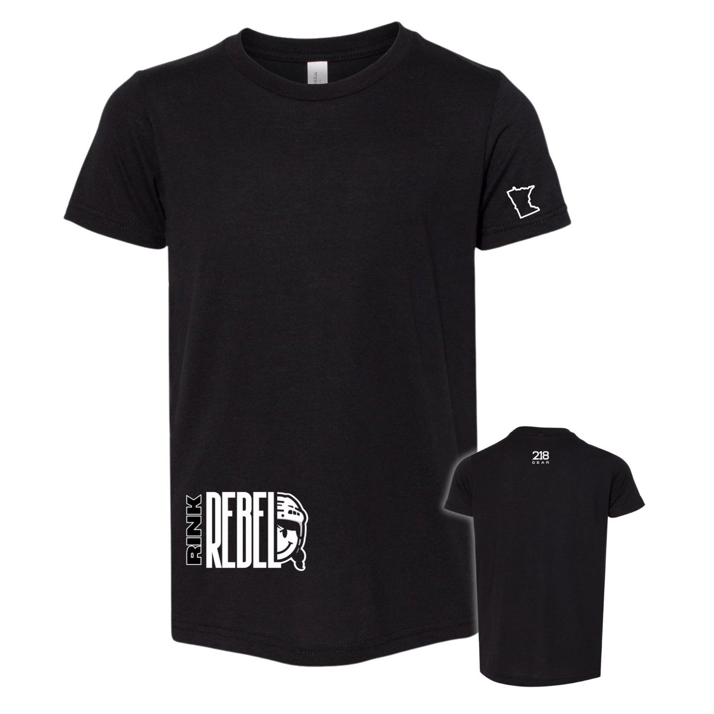 Triblend Hockey Tee - Solid Black (Hockey 8)