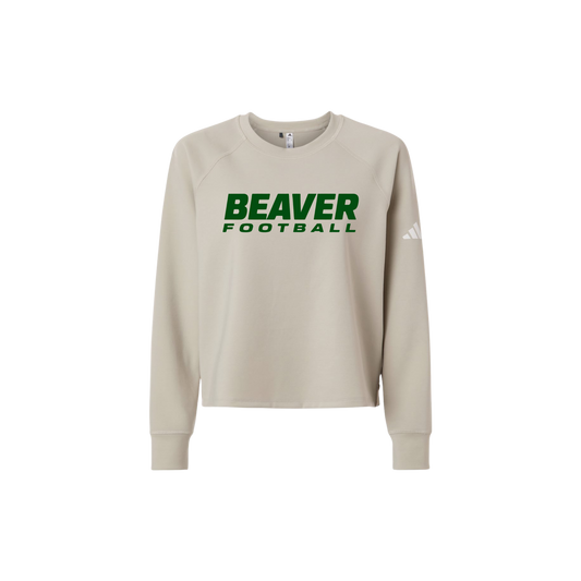 ADIDAS Women's Beyond Side-Snap Crewneck Sweatshirt - A1014 - TAN 12
