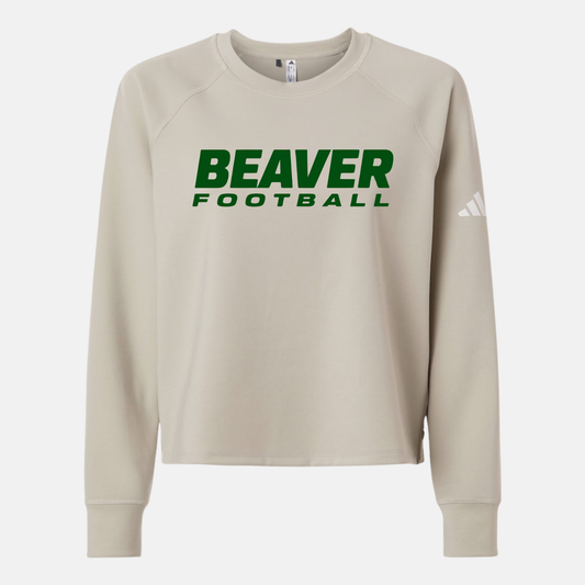 ADIDAS Women's Beyond Side-Snap Crewneck Sweatshirt - A1014 - TAN 12