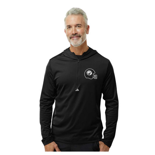 Adidas Men's Lightweight Quarter-Zip Hooded Pullover - A596 BLACK 13H