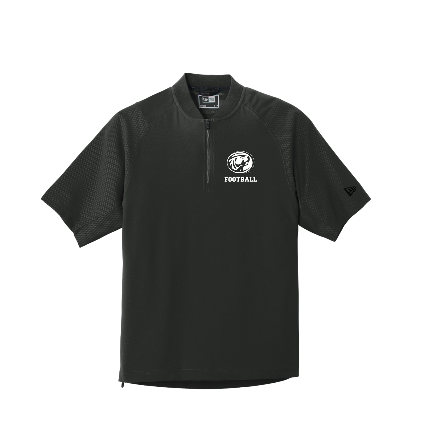 NEA600 New Era® Cage Short Sleeve 1/4-Zip Jacket (BLACK-1B)