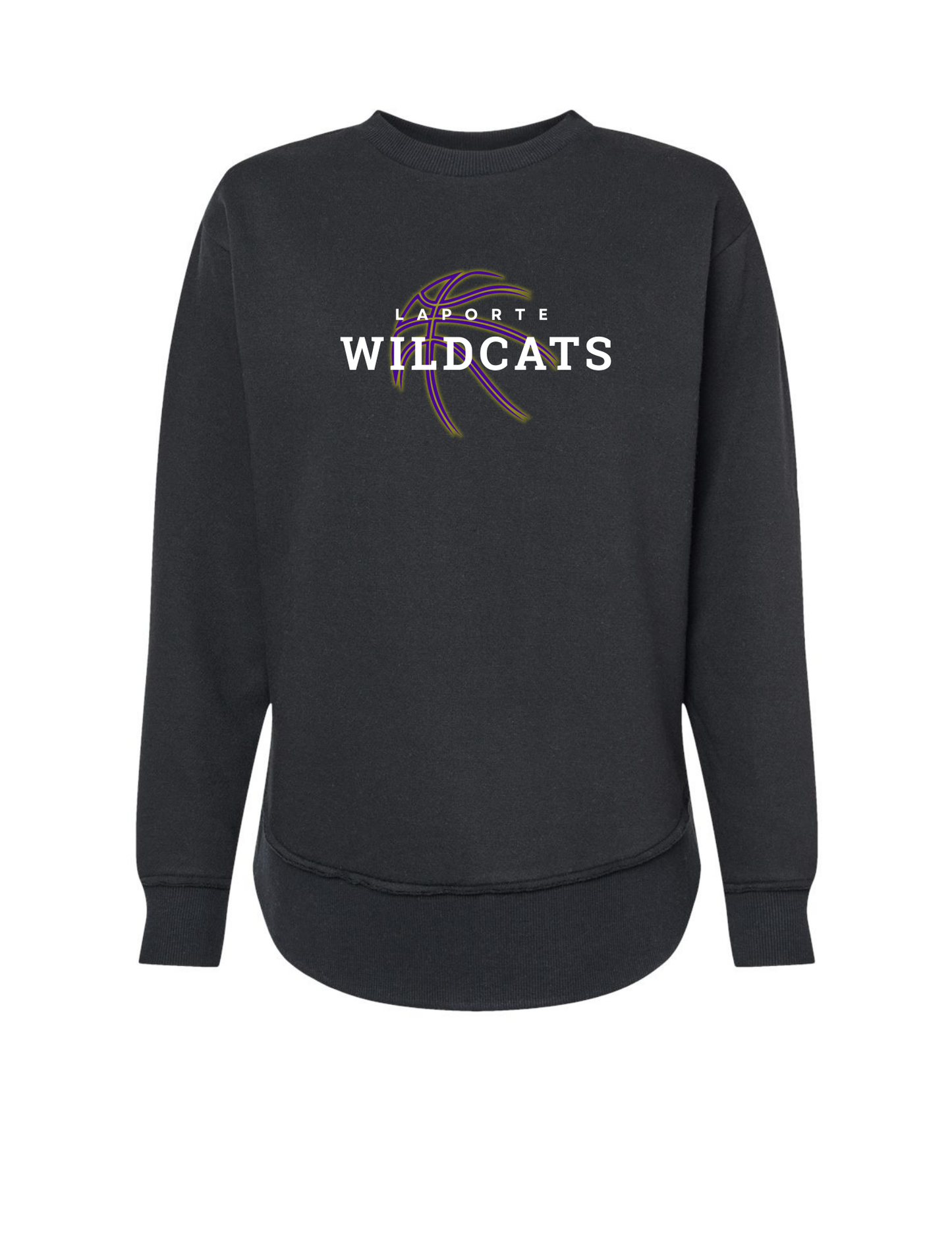Women's Lat Fleece Weekend Crewneck - BLACK (Laporte BB)