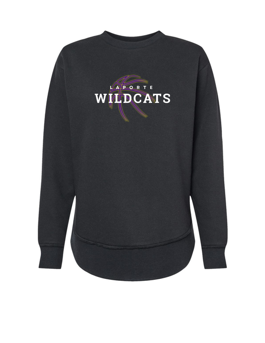 Women's Lat Fleece Weekend Crewneck - BLACK (Laporte BB)