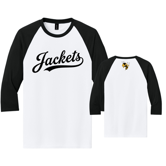 5700 Gildan® Heavy Cotton™ 3/4-Sleeve Raglan T-Shirt - WHT/BLCK P4&B