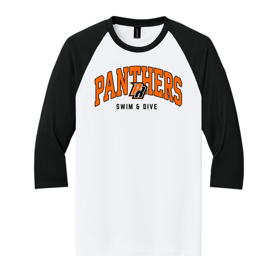 5700 Gildan® Heavy Cotton™ 3/4-Sleeve Raglan T-Shirt - WHT/BLCK PR Sw 2)