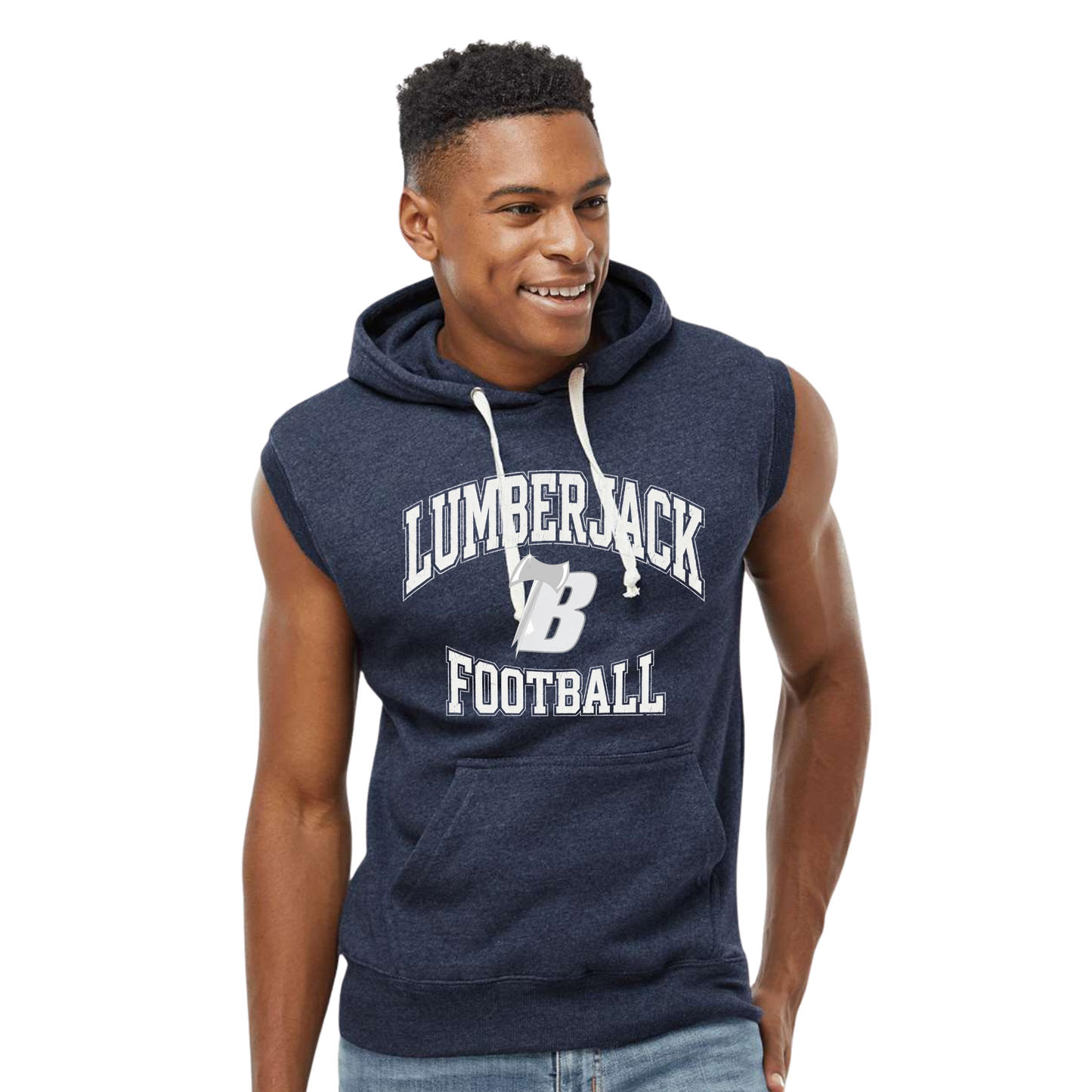 ***CLEARANCE*** J. America Men's Triblend Sleeveless Hooded Sweatshirt