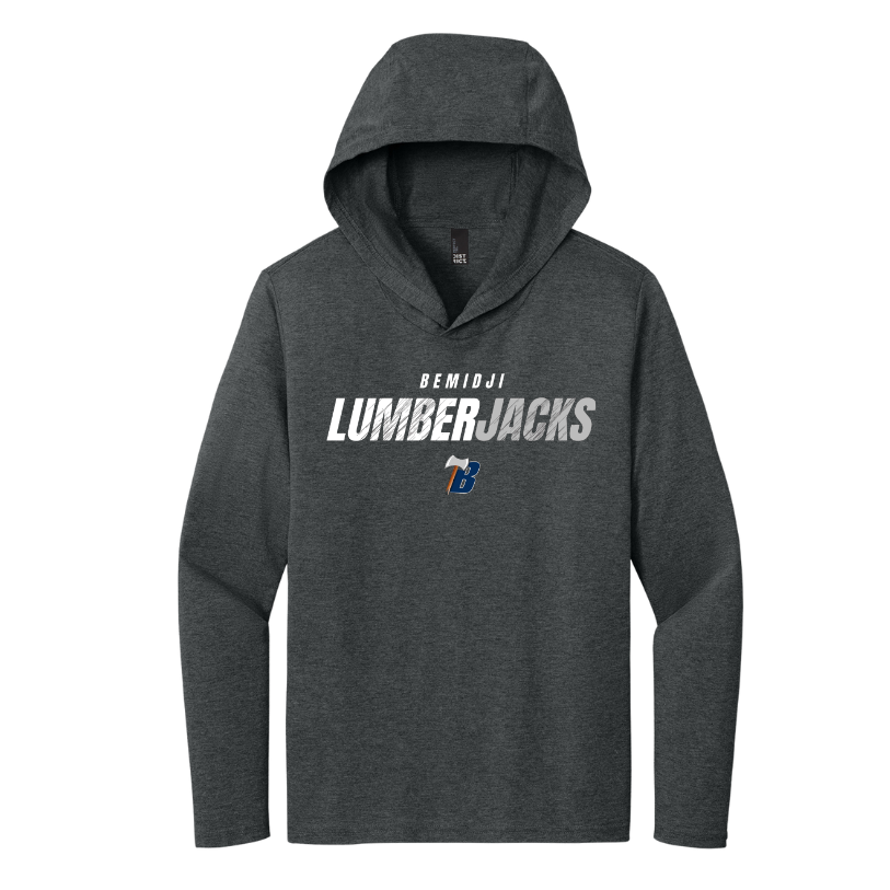 District® Perfect Tri® Long Sleeve Hoodie - BLACK FROST (BEMIDJI LUMBERJACKS 8)