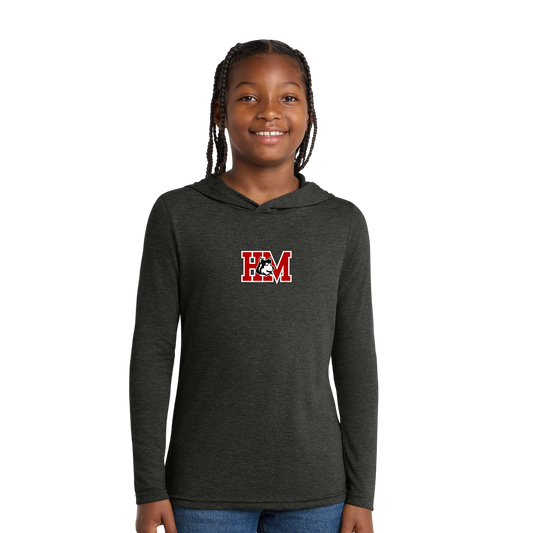 DT139Y District® Youth Perfect Tri® Long Sleeve Hoodie - BLACK FROST (HM 4)