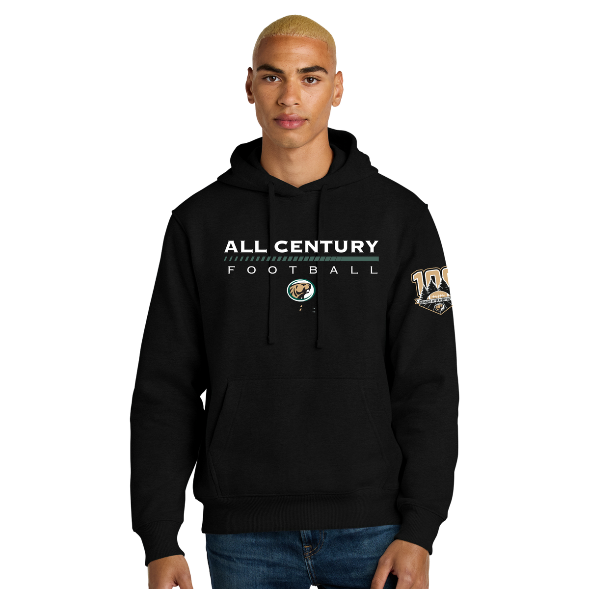 DT6600  District® V.I.T.™ Super Heavyweight Fleece Hoodie - BLACK (BSU CENTURY 3-1b)