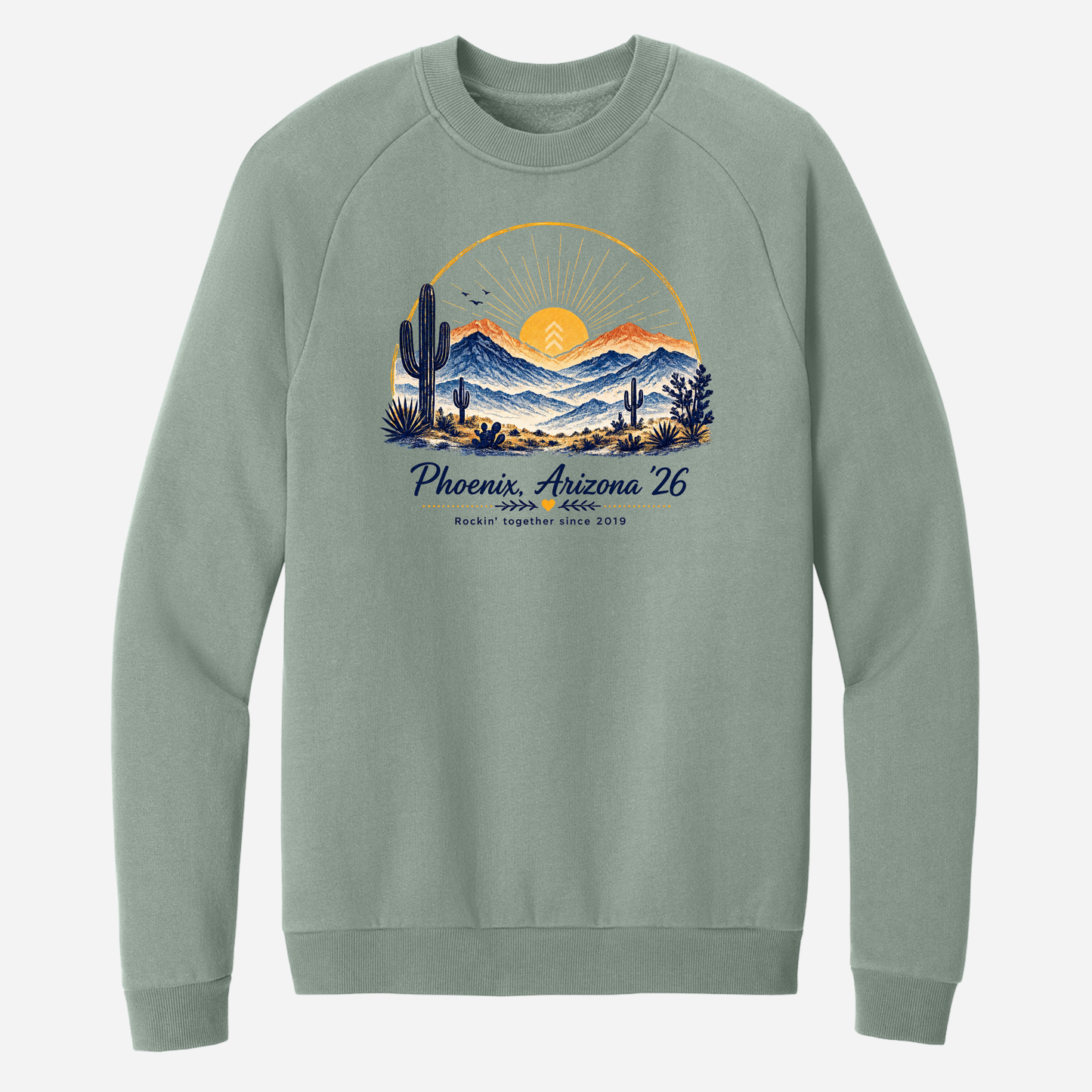 District® Cloud Fleece Crew - DT7804 - SLATE GREEN (ROCKINMOM)
