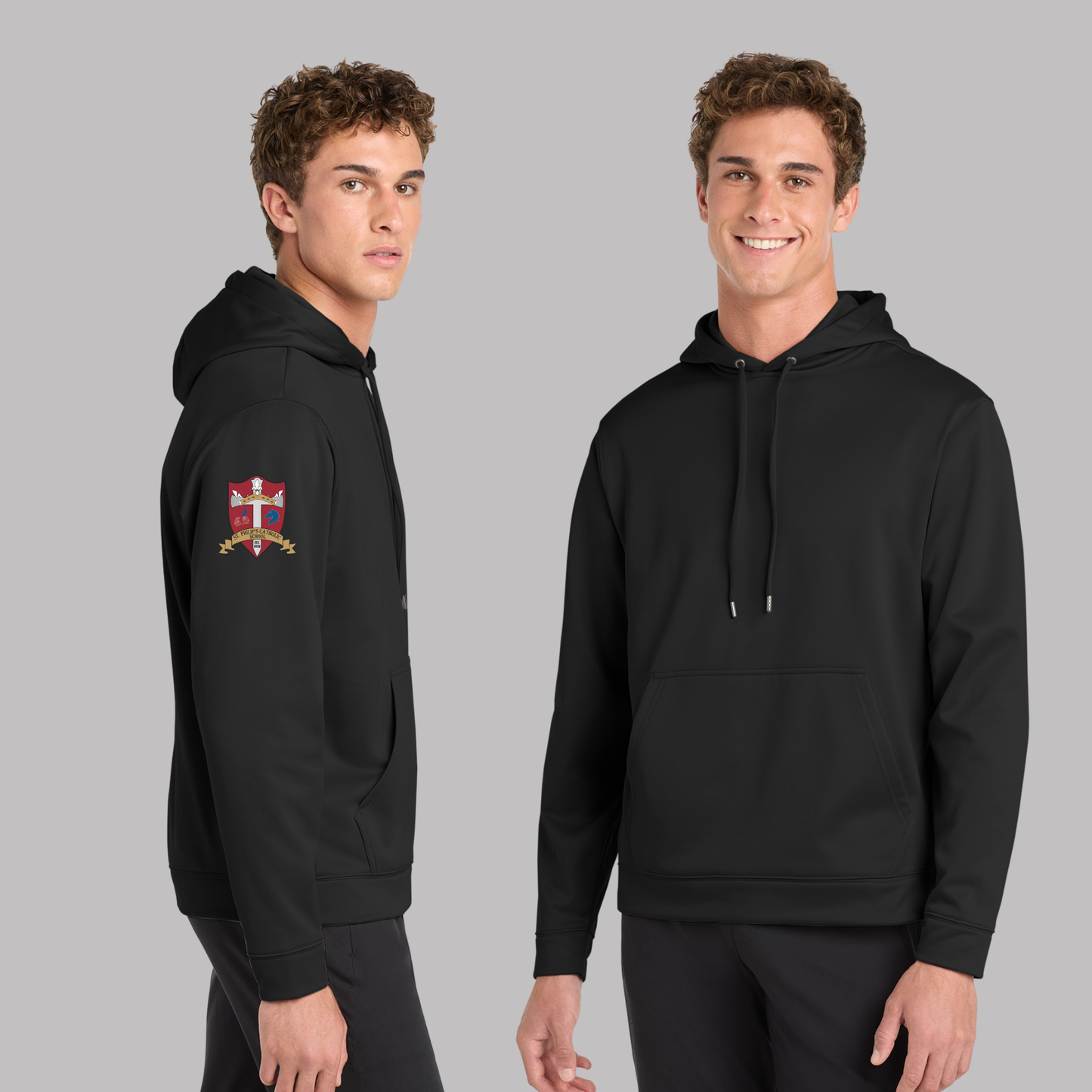 Sport-Tek® Sport-Wick® Fleece Hooded Pullover - F244 - BLACK (S.P)