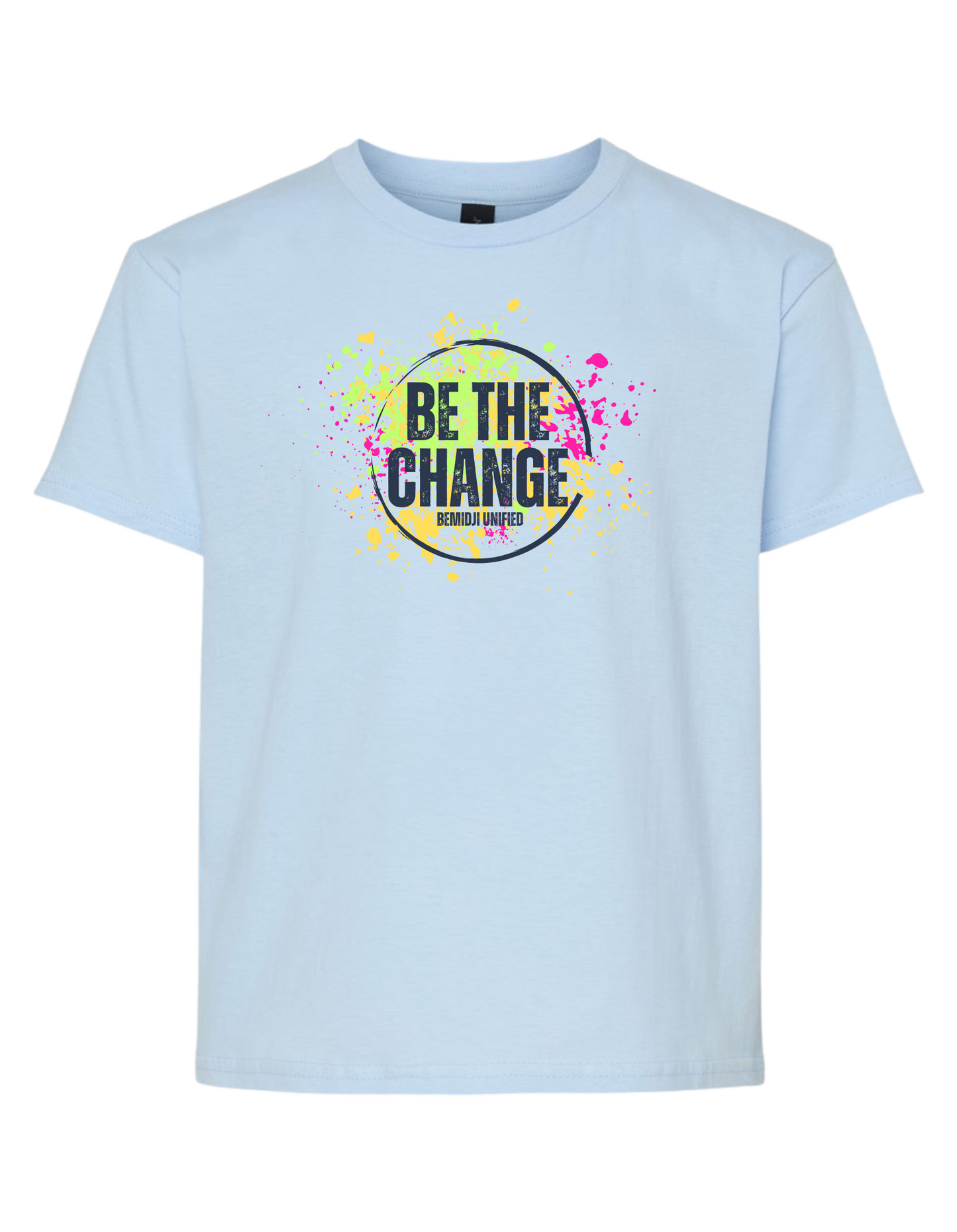 Youth Gildan Softstyle T-Shirt - Be the Change -Light Blue (Bemidji Unified)
