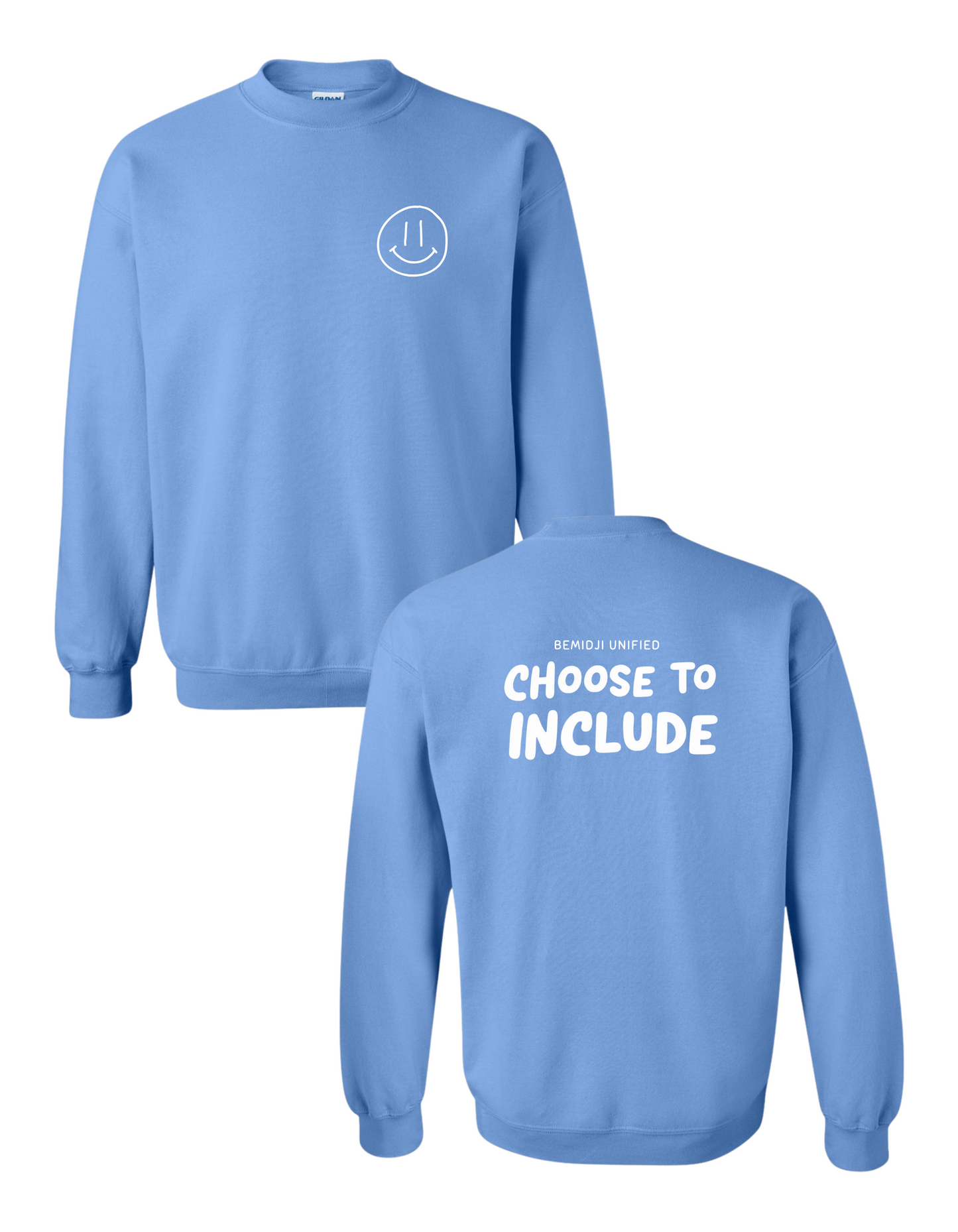 Adult Unisex Gildan Heavy Blend Crewneck Sweatshirt - Choose to Include - California Blue (Bemidji Unified)