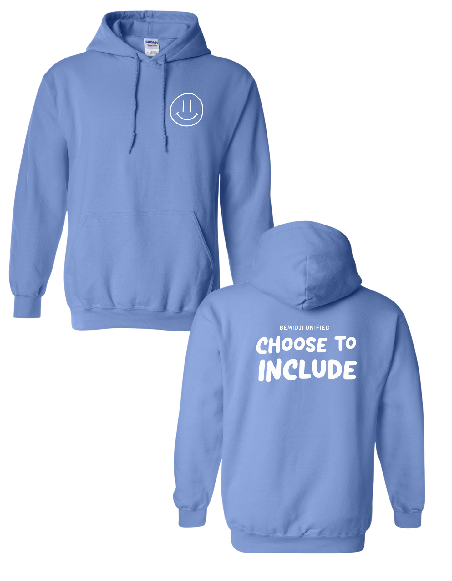 Adult Unisex Gildan Heavy Blend Hooded Sweatshirt - Choose to Include - California Blue (Bemidji Unified)