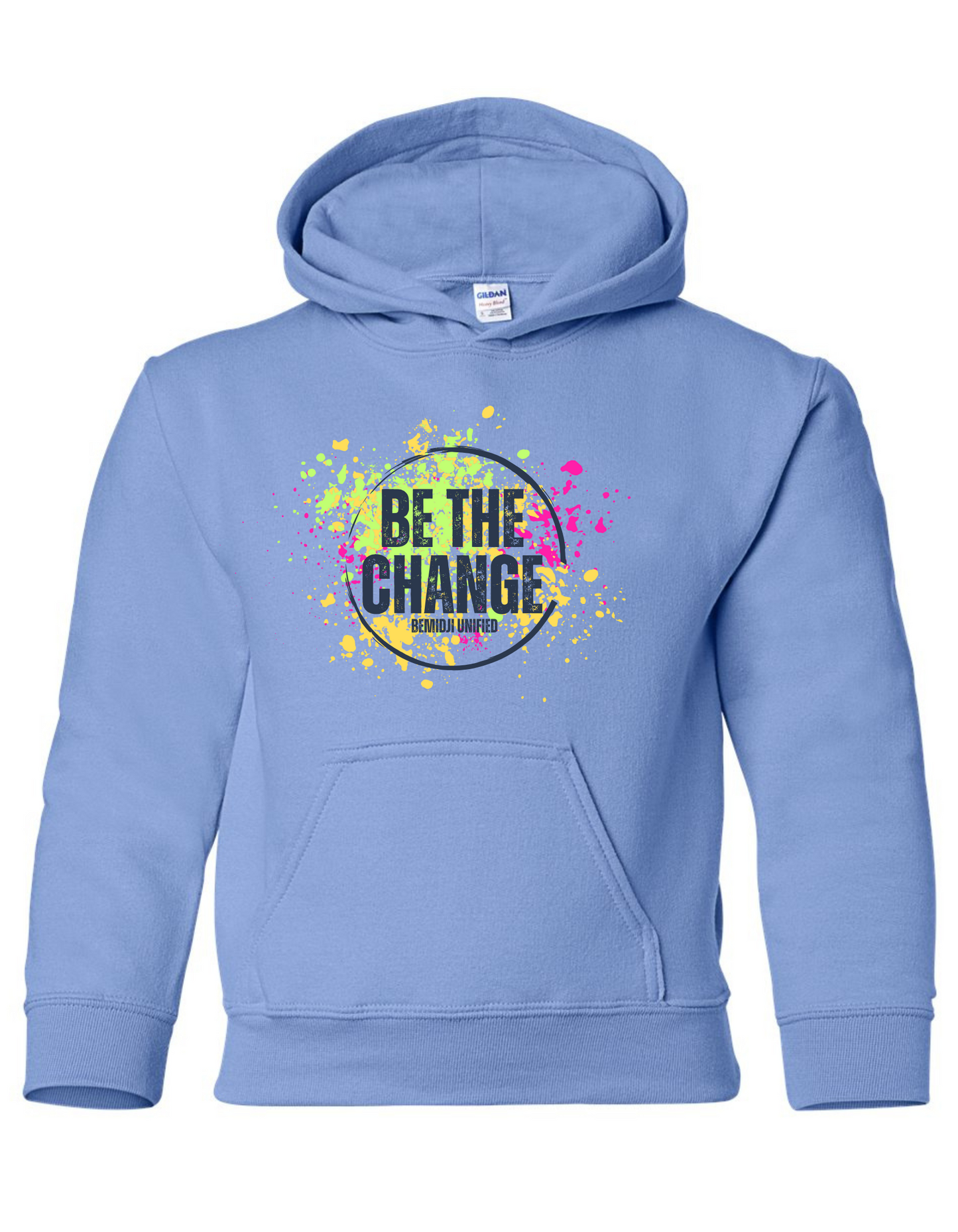Youth Unisex Gildan Heavy Blend Sweatshirt - Be the Change - California Blue (Bemidji Unified)