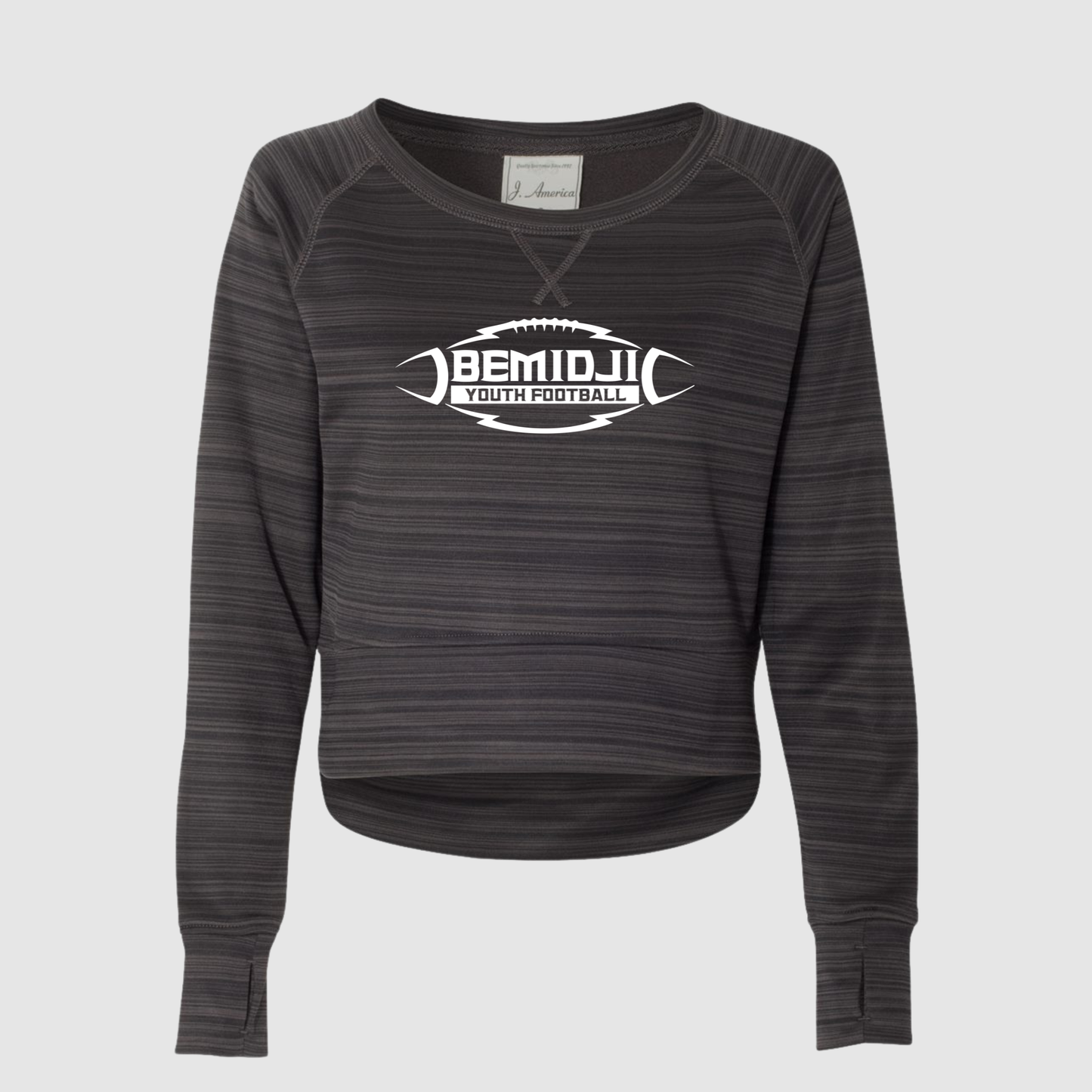 J. America Women's Striped Performance Fleece Crewneck - BYF2026