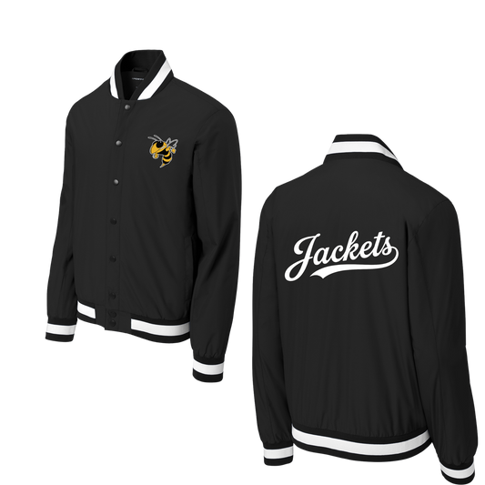 JST58 Sport-Tek® Insulated Varsity Jacket - BLCK/WHT P5