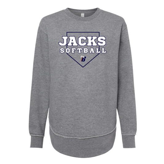 Women's Lat Fleece Weekend Crewneck - GREY (SB)