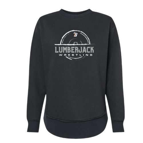 Women's Lat Fleece Weekend Crewneck - BLACK (BHS Wrestling 2)