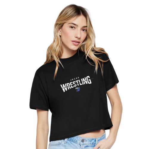 Women's LAT Boxy Tee - BLACK (BHS Wrestling 1)