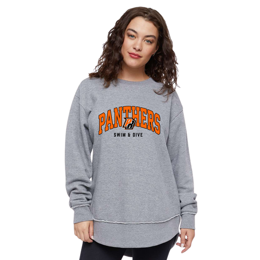 Women's Lat Fleece Weekend Crewneck  - GREY PR Sw 2