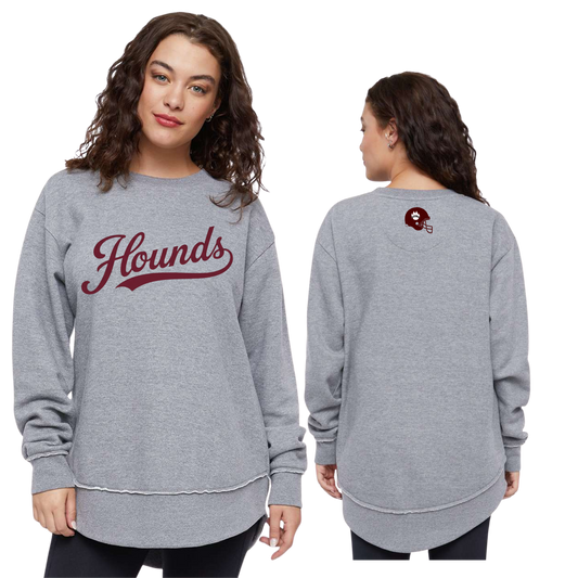 Women's Lat Fleece Weekend Crewneck  - GREY F5 & 3