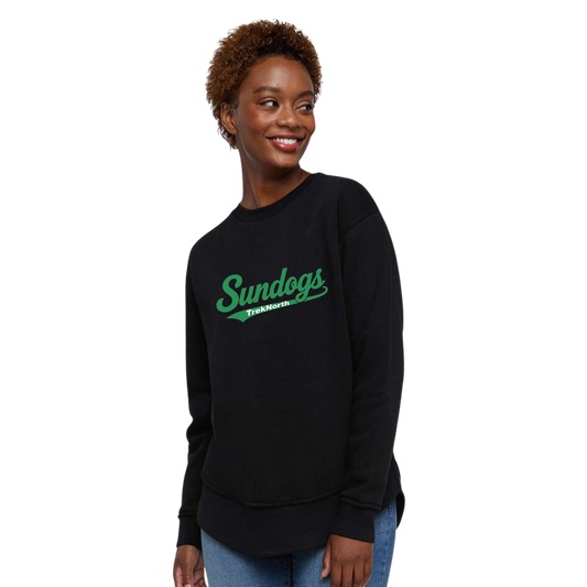Women's Lat Fleece Weekend Crewneck  - BLACK TN4