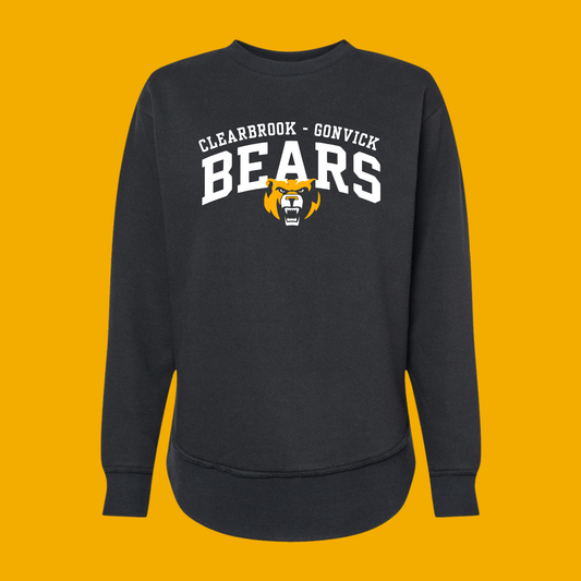 Women's Lat Fleece Weekend Crewneck  - Black (CBG 5)