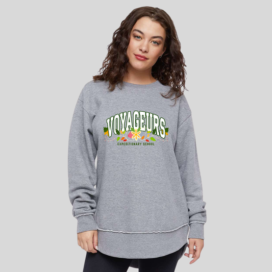 Women's Lat Fleece Weekend Crewneck  - GREY (VOY 2)