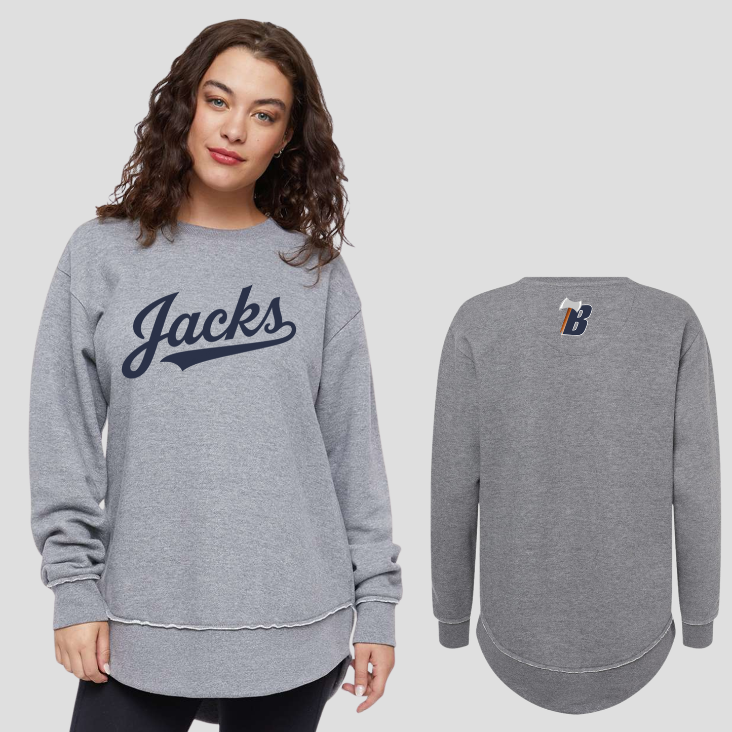 Women's Lat Fleece Weekend Crewneck - GREY (BF 5)
