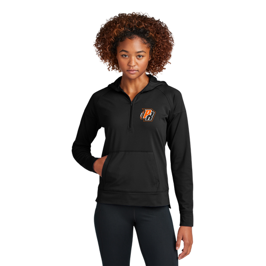 LST856 Sport-Tek® Women's Sport-Wick® Stretch 1/2-Zip Hoodie - BLACK PR 5
